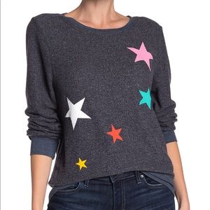 Wildfox Star Scatter Cozy Knit Pullover Sweater